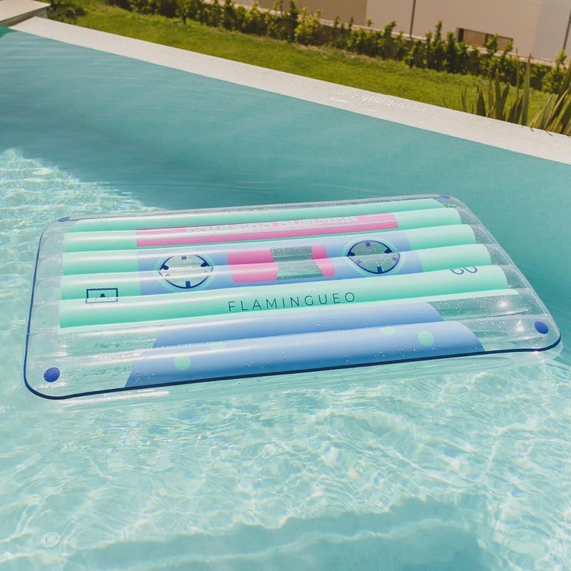 Colchoneta hinchable casete Flamingueo para piscina y playa adultos