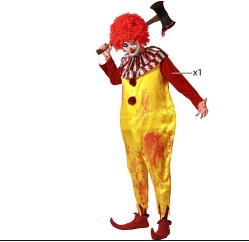 Disfraz Pennywise IT payaso asesino hombre mono amarillo Atosa Halloween