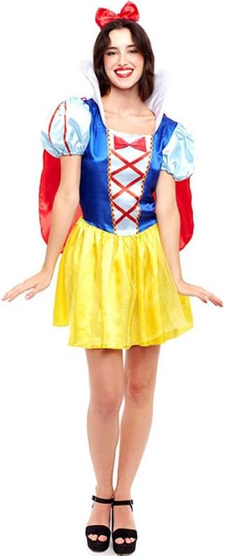 Disfraz Blancanieves adulto mujer vestido largo tocado capa Partilandia carnaval Halloween